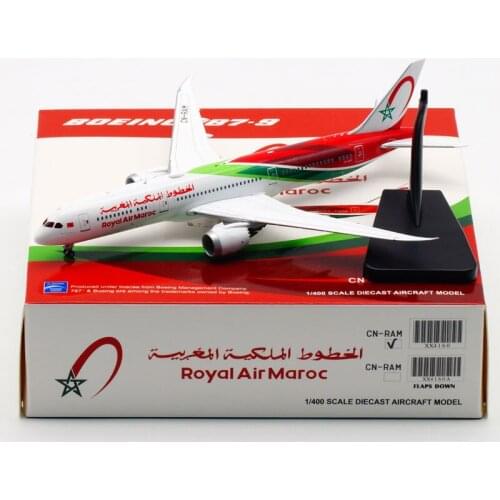 Diecast 1:400 Scale B787-9 CN-RAM for Royal Air Maroc Airline Model Airplane Toy Gift Aircraft Alloy Plane with Landing Gear