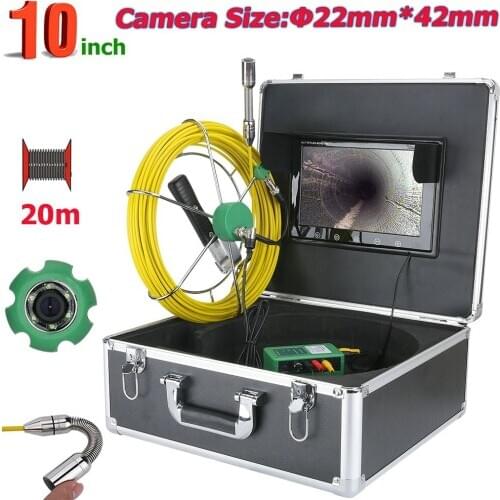 MAOTEWANG 20M IP68 Waterproof Drain Pipe Sewer Inspection Camera System 10inch 1000 TVL Camera with 6W LED Lights