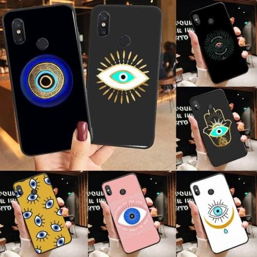 0 Fashion Evil eye Phone Case For Xiaomi Redmi 4x 5 plus 6A 7 7A 8 mi8 8lite 9 note 4 5 7 8 pro