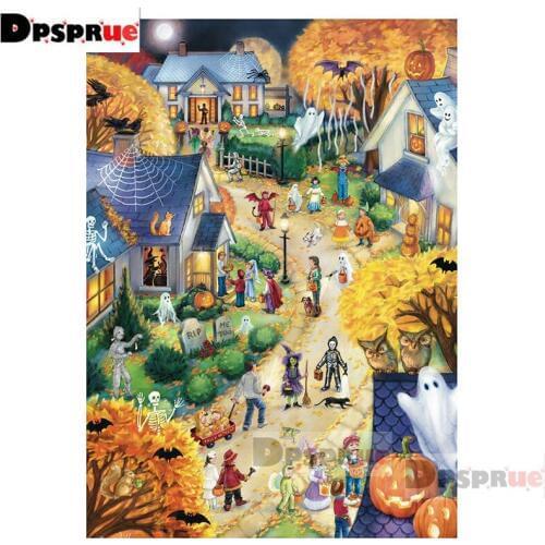 Dpsprue Full Square/Round Diamond Painting Kit Cross Stitch Cartoon ghost Diamond 3D Embroidery DIY 5D Moasic Gift DP513