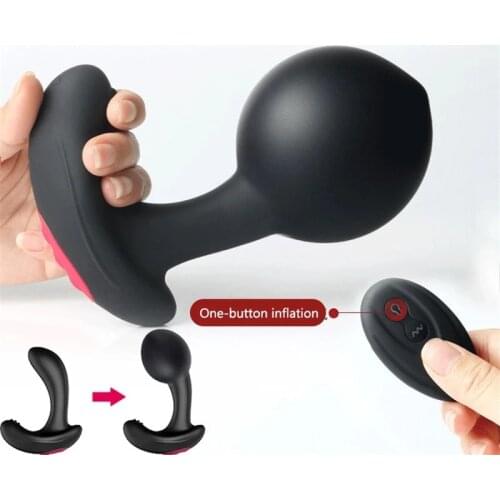 Radio Control Inflatable Vibrating Anal Plug Male Prostate Massager Pump Butt Plug Gay Anal Expansion Vibrator Sex Toys For Men