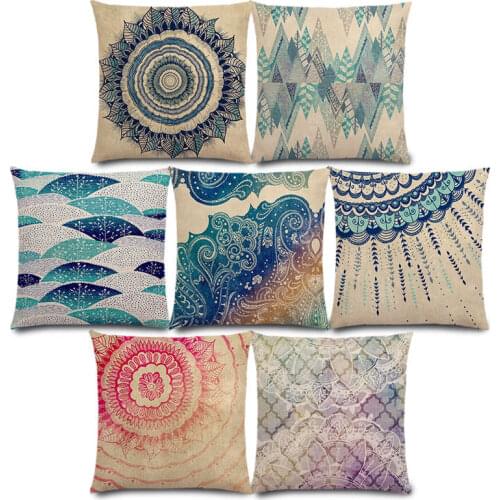 New Love Life Natural Tree Rings Ages Gorgeous Flowers Beautiful Leaf Floral Pattern Mandala Cushion Cover Sofa Pillow Case