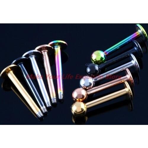 New 10Pcs/Set Stainless Steel Surgical Tragus Helix Bar Ball Eyebrow Nose Lip Cartilage Top Ear Studs Body Piercing Jewelry