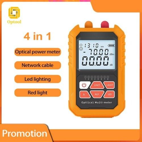 2021 NEW 4in1 Li-Lion Battery Optical Power Meter Visual Fault Locator Network Cable Test Optical Fiber Tester VFL Free Shippin