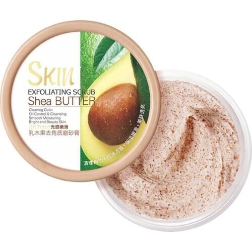 Exfoliating Gel Body Scrub Cream Smoothing Shea Butter Cutin Skin Moisturizing Pores Face Cleans Dead A4Z9