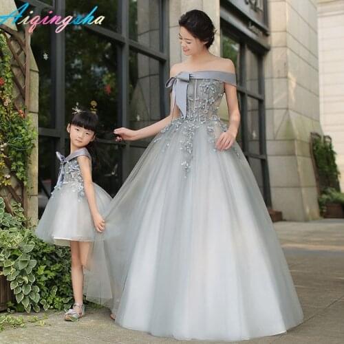 Matching Mother Daughter Clothes Mom and Daughter Wedding Dress Mom and Daughter Ball Gowns Tutu Skirt Girls Long Maxi Dress