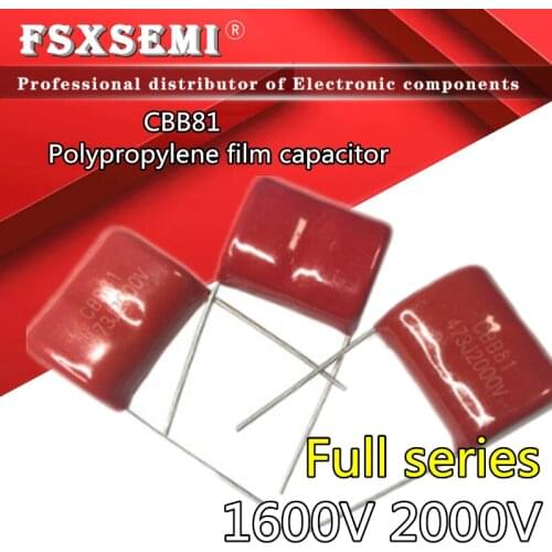 10pcs 1600V 2000V CBB81 Polypropylene film capacitor 102J 103J 104J 105J 122J 123J 152J 153J 182J 183J 221J 222J 223J 224J 272J