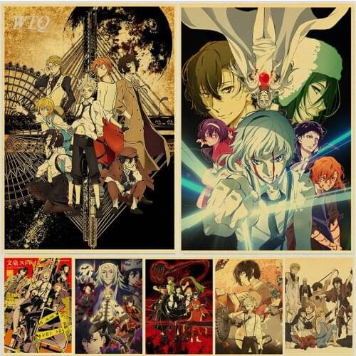Japan Anime Bungo Stray Dogs Poster Retro Poster Anime Poster Canvas Painting Wall Decor Wall Posters Wall Art Picture Home Deco
