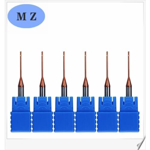 R0.5 R0.75 R1 2flute HRC60 degree solid carbide end mill long neck ball nose milling cutter small diameter cnc deep processing