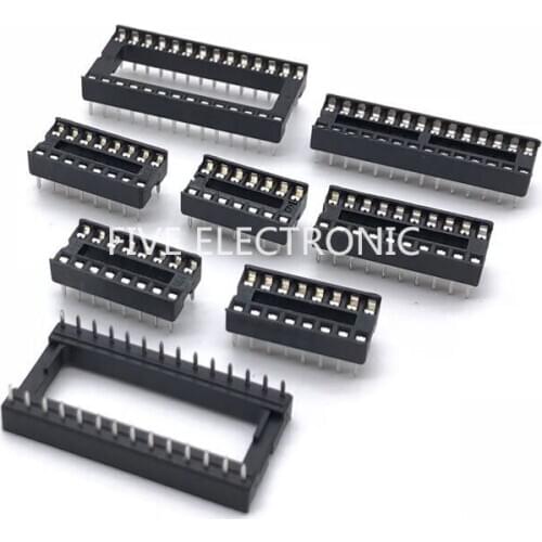 IC socket Round Hole Connector DIP 6 8 14 16 18 20 24 28 40pin MCU socket Narrow/Wide