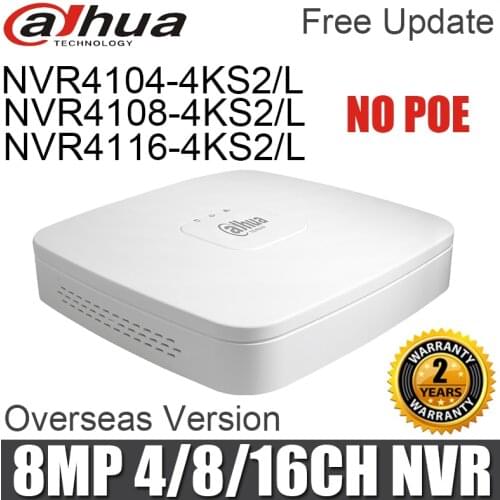 Dahua NVR4104-4ks2 NVR4108-4ks2 NVR4116-4ks2 replace NVR4104 NVR4108 NVR4116 Smart 1U Mini NVR H.265 8mp 4ch/8ch/16ch NVR
