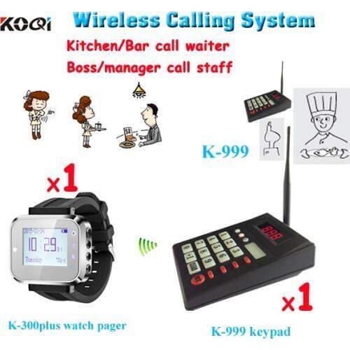Ktichen Call Waiter System With 1pcs Wireless Keypad And 1pcs Wrist Watch Hot Sale For Restaurant DHL Shipping Free