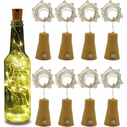 Solar Powered Wine Bottle Cork Festival Outdoor Light Garland Lights Outdoor Fairy Light 1M/2M Shaped LED Copper Wire String
