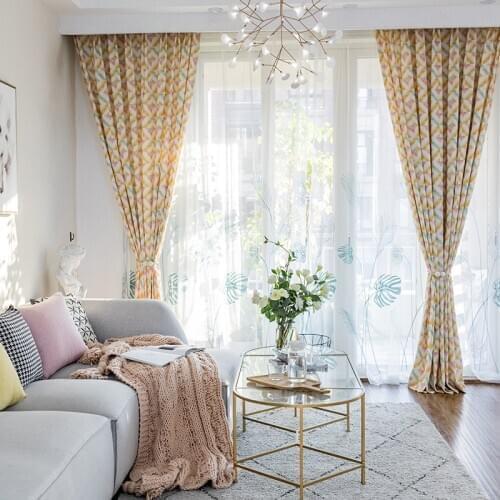 COLORFUL KING Geometry Print Modern Simplicity Window Curtains Drapes Curtains For Living Room Kitchen Bedroom Rideau