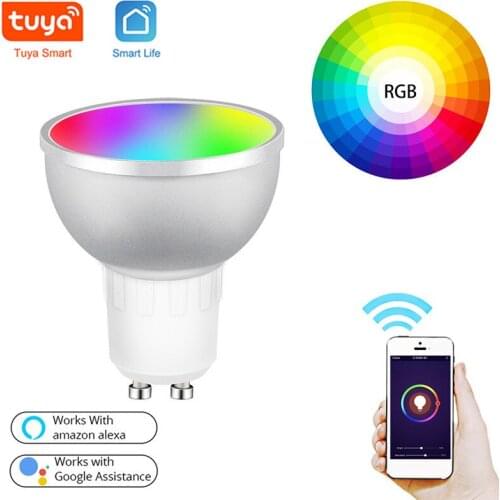 Tuya GU10 WiFi Smart Light LED Bulb RGBCW 5W Timing Spotlight Smart Life Remote Control Energy Saving Lamp For Alexa Google Home