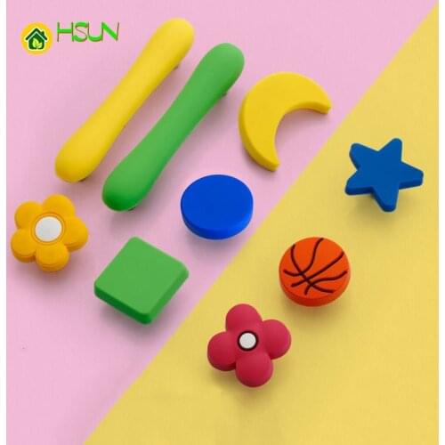 Furniture Drawer Silicone PVC Handle Knob Children Cute Cartoon Room Dresser Wardrobe Cabinet Kitchen Door Pull Handle For Kids
