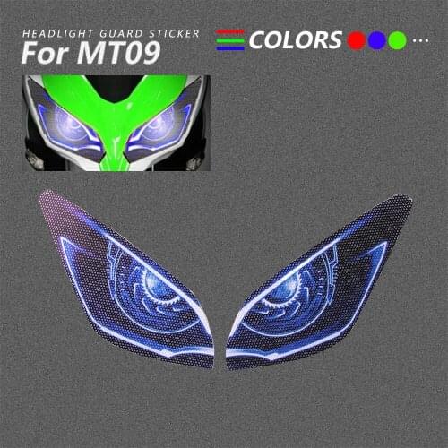 3D Motorcycle Headlight Protection Sticker Head Light Fairing Decoration Decal Accessories For Yamaha MT 09 MT09 2016-2019 2018