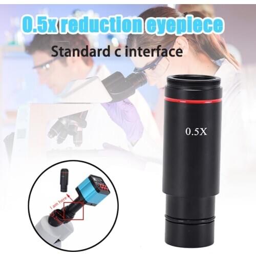 0.5X C Mount Microscope Adapter 23.2mm Electronic Eyepiece Reduction Lens for Microscope CCD Camera PUO88