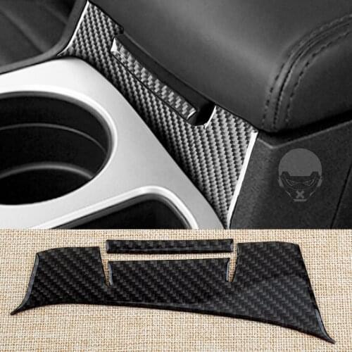 1 Set LHD Car Carbon Fiber Front Armrest Panel Covers Trims Stickers Fit for Dodge Challenger 2008 2009 2010 2011 2012 2013 2014