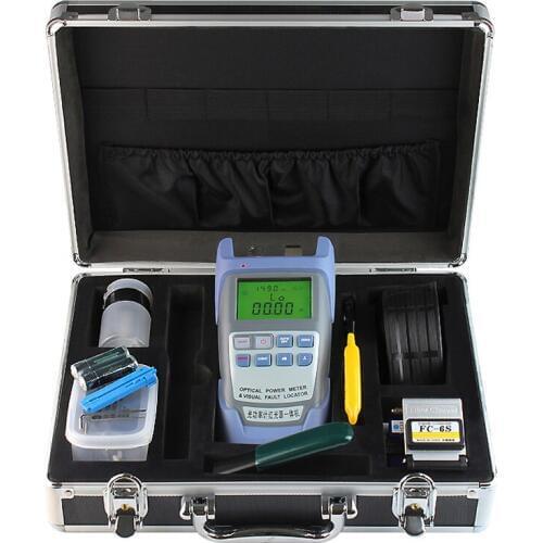 10 in 1 FTTH fiber optic tool kit with FC-6S Fiber Opticl cutter Laser power meter 5mW Visual Fault Locator cord wire stripper