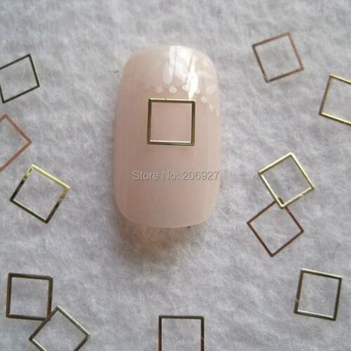 MS292-2 100pcs Gold Cute 5*5MM Square Metal Sticker Nail Art Metal Sticker Nail Art Decoration Non-adhesive Sticker