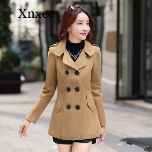 2020 Winter Clothes Short Wool Coats Women Woolen jackets Fashion Double-breasted Cardigan Jacke Elegant wool coat england style
