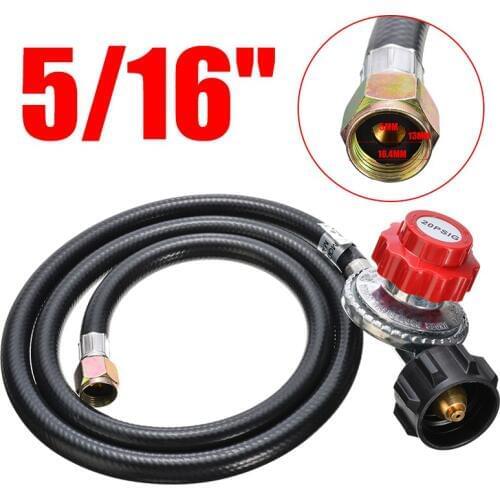 1pcs 46" Plastic Aluminum Adjustable Durable 20PSI Propane Propane Gas Burner Hose Plumbing Home Valve Parts