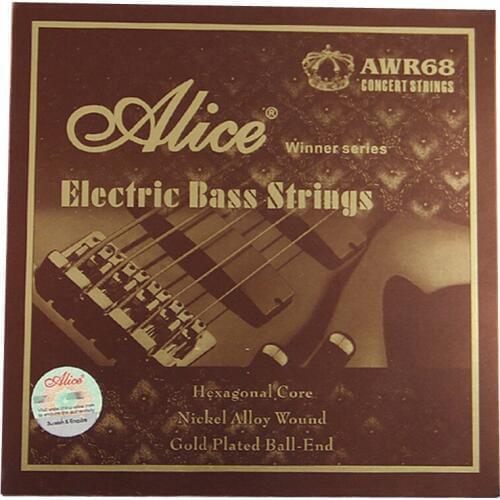 Alice Winner AWR68 Electric Bass strings Hexagonal Core Nickel Alloy Wound Gold Plated Ball-End 4-Strings 5-Strings