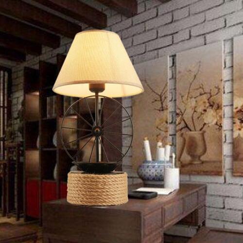 American bedroom Table Lamps bedroom bedside lamp Nordic retro personality Bar Cafe loft rope lamp LU628 ZL83