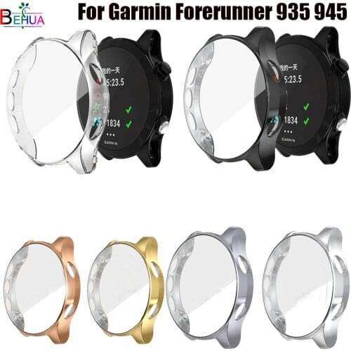 Screen Protective Watch Case For Garmin Forerunner 935 945 Full Protector Cover Shockproof Ultra-Thin TPU Transparent Shell