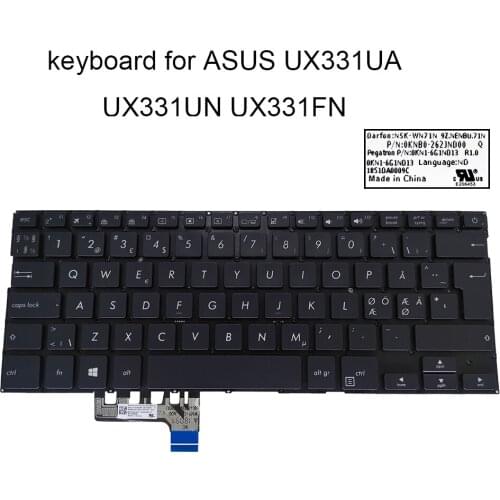 EU Euro backlit keyboard for ASUS ZenBook UX331UN UX331FA UX331 UA keyboards light Norway Czech Hebrew 0KNB0 262JND00 2629CS00