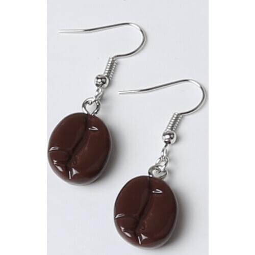Coffee Beans Drop Earrings For Women Girl DIY Handmade Fashion Creative Unique Dangle Earrings Jewelry Accessaries