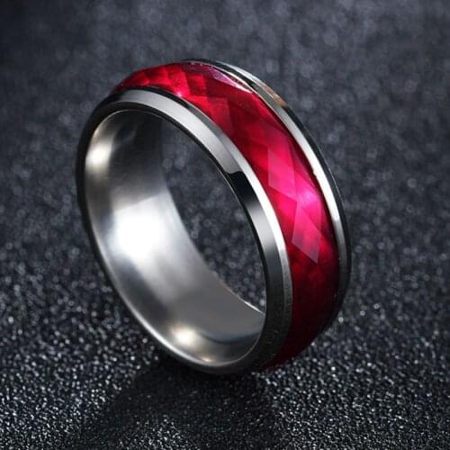 High Quality Stainless Steel Men Women Rings 3 Color Black Blue And Rose Irregular Shape Jewelry Accessory Party