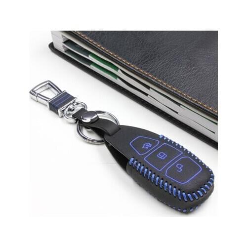 Luckeasy leather key cover for ford focus 2013 edge 2013 fiesta 2014 Car Key bag/case wallet holder key2a