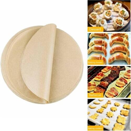 200Pcs 8/9 Inch Round Non-Stick Barbecue Oven Baking Pan Bakeware BBQ Kitchen Paper Mats