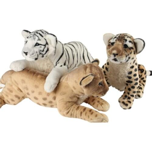 40-60cm 4 Styles Soft Stuffed Animals Lying Tiger Plush Toys Pillow Lion Peluche Kawaii Leopard Doll Girl Toys For Children