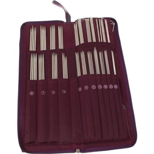 20 Different Sizes Circular Knitting Needles 104pcs Stainless Steel Straight Circular Knitting Needles Crochet Hook Weave Set