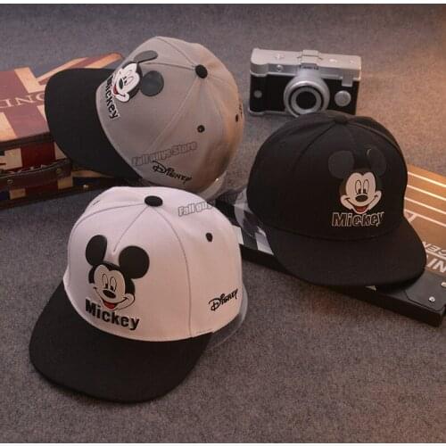 New Disney Mickey Childrens Hat Adjustable 48-54cm Baseball Cap Kids Summer Sun Hats Fashion Hip Hop Caps Cartoon Peaked Hat