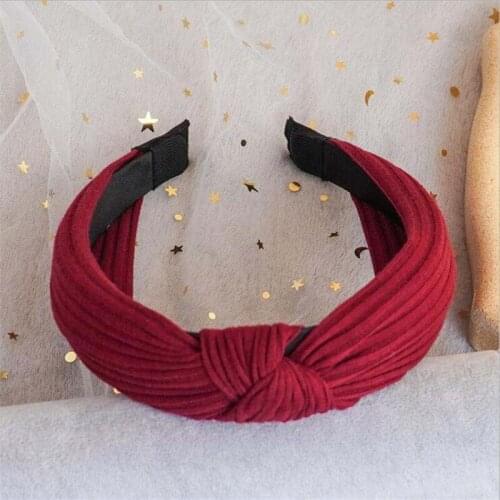 Cute Solid Color Headband for Women Korean Soft Suede Knotted Hairband Spring Summer Handmade Bowknot Hair Hoop Hair Accessories