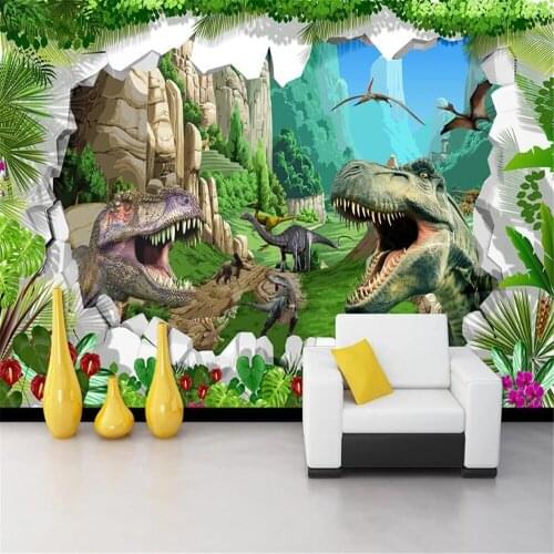 Milofi custom wallpaper wall covering mural ancient children dinosaur era 3D stereo TV sofa restaurant background wall