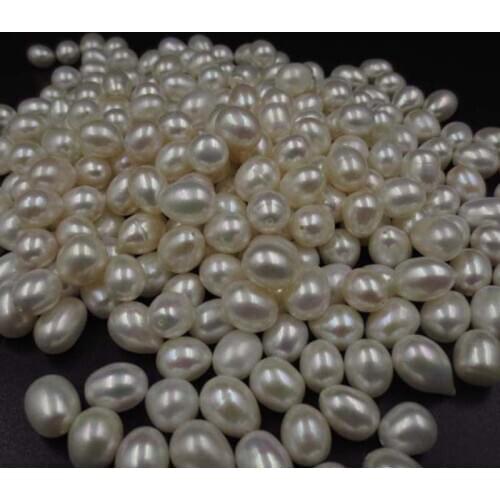 Wholesale 8-9mm drop freshwater pearl Half hole loose pearls 50pcs