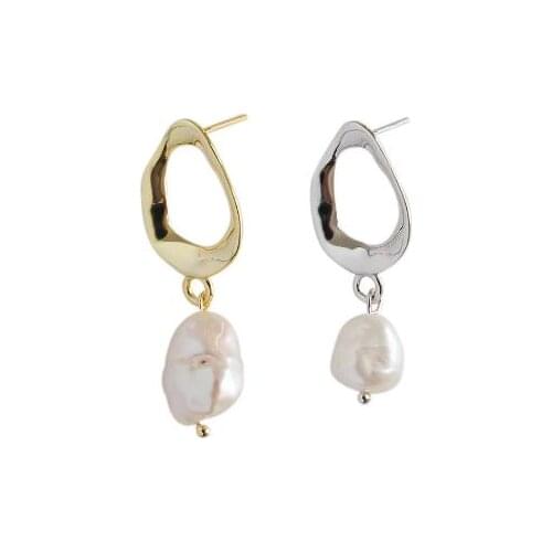 Luck Jewelry Boho Earring S925 Silvers Baroque Pearl Drop Earrings Real Freshwater Pearl Women Earring New Arrival Birthday Gift