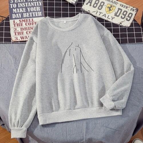 Art Sweatshirt Print O Neck Hoodie for Girls Winter Warm Pullover Sport Long Sleeve Oversize Korean Fashion Sweatshirts Women