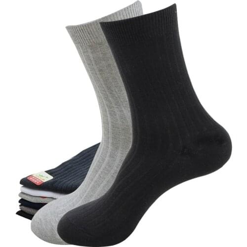 High Quality 6 Pairs=12pcs Mens cotton Classic Business Mens Socks Deodorant Dress crew Socks Male sokken white black soks