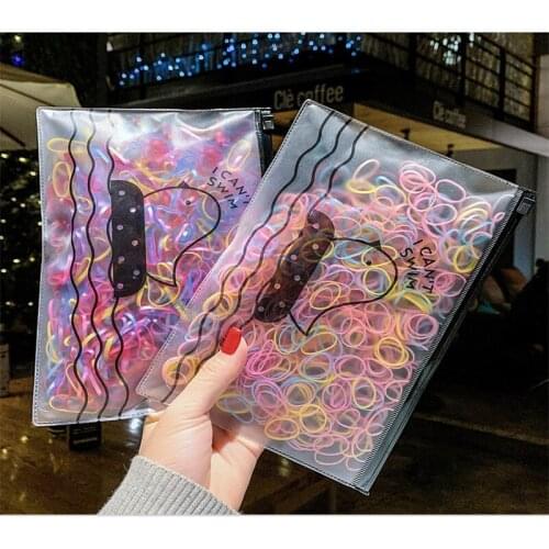 1000pcs/Pack Colorful Hair Ties Small Disposable Hairbands Scrunchie Girls Elastic Rubber Band Ponytail Holder Hair Accessories