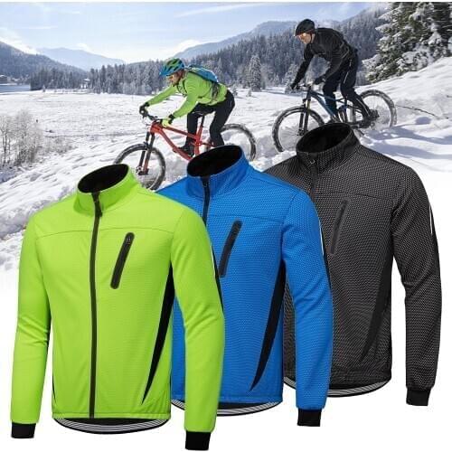 Winter Warm Up Thermal Fleece Cycling Jacket Bicycle MTB Road Bike Clothing Windproof Cyling Jacket Waterproof Long Jersey