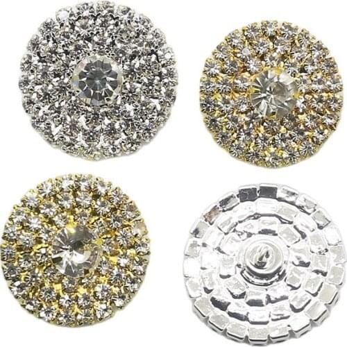 ZMASEY Sale New 5pcs/lot 25mm Rhinestone Buttons Shank Decoration Wedding Fit Ribbon Hair Supply Full Invitation Diy Accessories