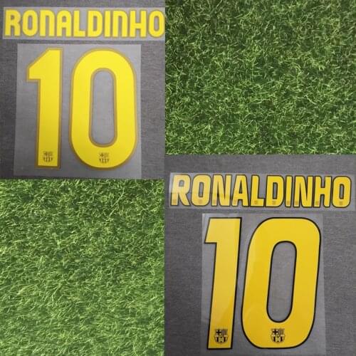 #10 Ronaldinho Nameset Sustainable Wash Printing Heat Transfer Soccer Badge