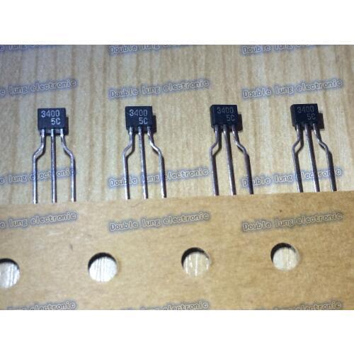 10pcs/LOT 2SC3400 3400 TO92S 100mA/50V NPN, Si, Small Signal Transistor
