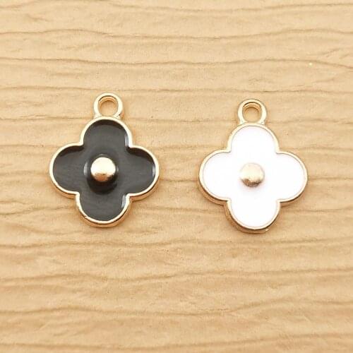 10pcs 13x16mm enamel flower charm for jewelry making fashion earring pendant necklace bracelet charms